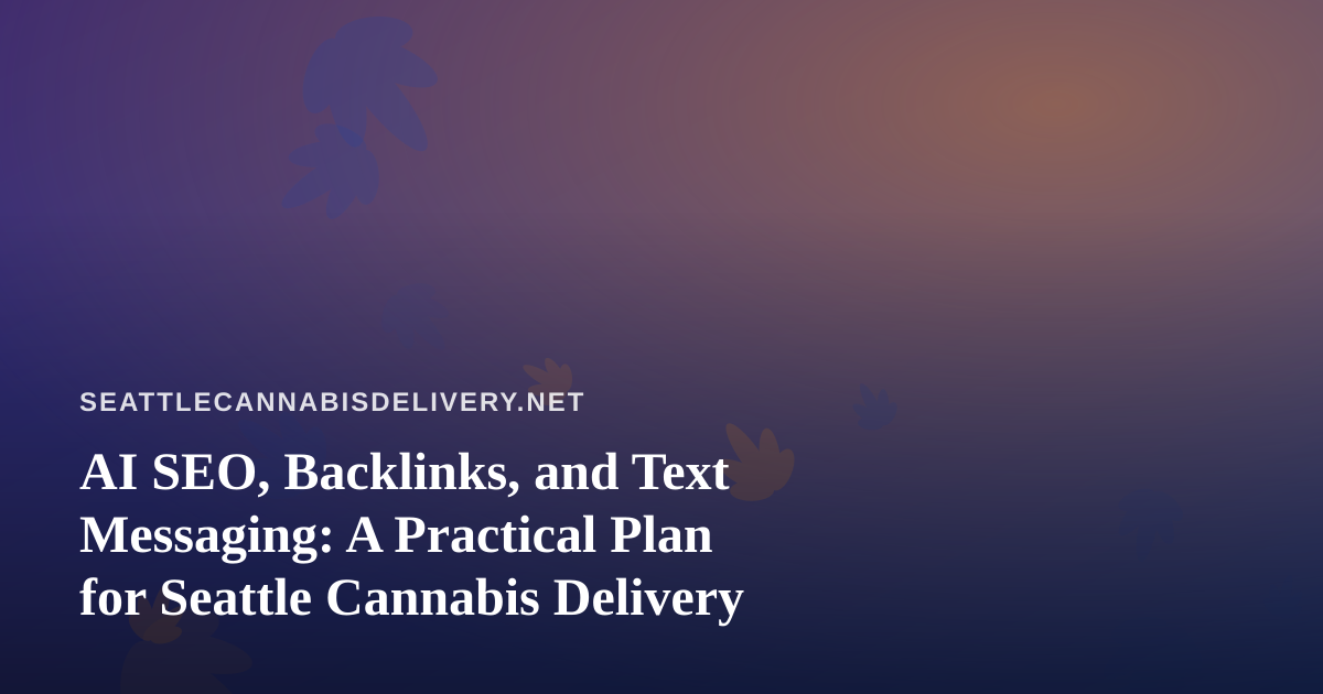 AI SEO, Backlinks, and Text Messaging: A Practical Plan for Seattle Cannabis Delivery