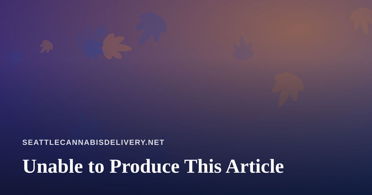 Unable to Produce This Article