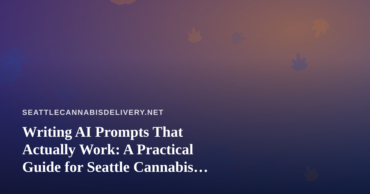 Writing AI Prompts That Actually Work: A Practical Guide for Seattle Cannabis Delivery Teams