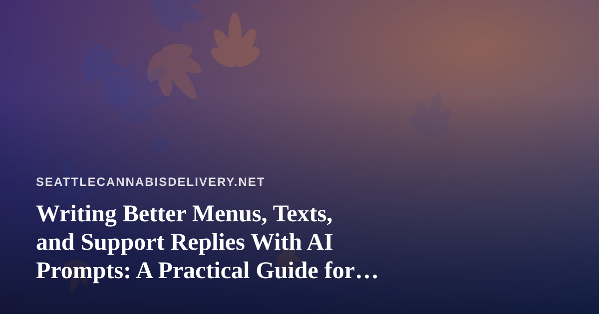 Writing Better Menus, Texts, and Support Replies With AI Prompts: A Practical Guide for Delivery Shops